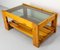 Vintage French Coffee Table in Pine and Smoked Glass, 1980s 4