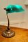 Early 20th Century Copper and Green Glass Barristers Desk Lamp, 1920s, Image 2