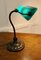 Early 20th Century Copper and Green Glass Barristers Desk Lamp, 1920s 7