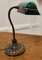 Frühes 20. Jh. Barristers Schreibtischlampe aus Kupfer & Grünem Glas, 1920er 12