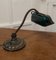 Lampe de Bureau d'Avocat Début du 20ème Siècle en Cuivre et Verre Vert, 1920s 13