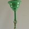 Green Three Arm Chandelier in Metal, Opaline Glass Cones and Brass fromArlus, 1950s, Image 11