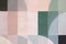 Santa Fe Oasis, Light Tones Hue Bauhaus Diptych, 2023, Geometric Landscape Pastel Grid 9