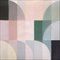 Oasis de Santa Fe, díptico Bauhaus de tonos claros, 2023, cuadrícula de pastel de paisaje geométrico, Imagen 4