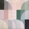 Santa Fe Oasis, Light Tones Hue Bauhaus Diptych, 2023, Geometric Landscape Pastel Grid 4