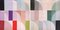 Santa Fe Oasis, Light Tones Hue Bauhaus Diptych, 2023, Geometric Landscape Pastel Grid, Image 1