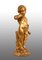 Antique Sculpture in Golden & Carved Wood Depicting a Putto in a Joyful Attitude, Florence, 19th Century 1