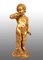 Antique Sculpture in Golden & Carved Wood Depicting a Putto in a Joyful Attitude, Florence, 19th Century 2