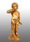Antique Sculpture in Golden & Carved Wood Depicting a Putto in a Joyful Attitude, Florence, 19th Century, Image 2