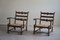 Vintage Modern Danish Sculptural Armchairs in Oak and Papercord, 1940s, Set of 2 15