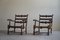 Vintage Modern Danish Sculptural Armchairs in Oak and Papercord, 1940s, Set of 2 16