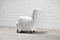 Model 1669 Lounge Chair in White Wool from Fritz Hansen, Denmark, 1940s 6