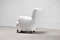 Model 1669 Lounge Chair in White Wool from Fritz Hansen, Denmark, 1940s, Image 6
