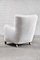 Model 1669 Lounge Chair in White Wool from Fritz Hansen, Denmark, 1940s 8