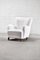 Model 1669 Lounge Chair in White Wool from Fritz Hansen, Denmark, 1940s 3