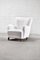Model 1669 Lounge Chair in White Wool from Fritz Hansen, Denmark, 1940s, Image 3