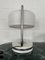 Lámpara de mesa de acero y plástico con base de mármol travertino, años 70, Imagen 3