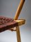 Mid-Century Style Danish Leather Strung African Hardwood Framed Chair, Denmark, 1980s, Image 10