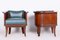 Art Deco Oak Armchairs with Leather, 1920s, Set of 4 6