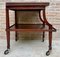 Early 20th Century Cherry Wood Serving Bar Cart with Removable Tray, 1940s 1