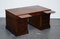 Large Twin Pedestal Desk with Brown Leather Top 4