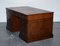 Large Twin Pedestal Desk with Brown Leather Top, Image 14