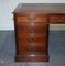 Large Twin Pedestal Desk with Brown Leather Top 9