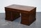 Large Twin Pedestal Desk with Brown Leather Top, Image 5