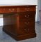 Large Twin Pedestal Desk with Brown Leather Top 8