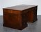 Large Twin Pedestal Desk with Brown Leather Top 13