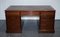 Large Twin Pedestal Desk with Brown Leather Top 6