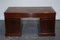 Large Twin Pedestal Desk with Brown Leather Top 12