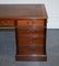 Large Twin Pedestal Desk with Brown Leather Top, Image 10