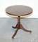 Vintage Mahogany Circular Occasional Side Table on Brass Castors 1