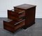 Mahogany Gold Embossed Filing Cabinet with Brown Leather Top, Image 3