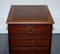 Mahogany Gold Embossed Filing Cabinet with Brown Leather Top 4