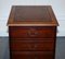 Mahogany Gold Embossed Filing Cabinet with Brown Leather Top, Image 4