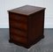 Mahogany Gold Embossed Filing Cabinet with Brown Leather Top 2