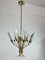 Vintage Lights Chandelier in Golden Metal and Murano Glass, Italy, 1970s, Image 4