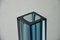 Blaugraue kubische Sommerso Vase, Seguso zugeschrieben, Murano, Italien, 1970er 6