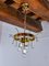 Murano Leaf Chandelier in Gilded Frosted Glass from Mazzega, Italy 1970s 8