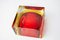 Red and Yellow Cubic Sommerso Ashtray attributed to Seguso, Murano, Italy, 1970s 7
