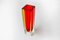 Red and Yellow Cubic Sommerso Vase attributed to Seguso, Murano, Italy, 1970s 4