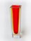 Red and Yellow Cubic Sommerso Vase attributed to Seguso, Murano, Italy, 1970s 3