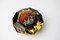 Brown and Yellow Sommerso Ashtray in Faceted Glass attributed to Seguso, Murano, Italy, 1970s 4