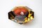 Brown and Yellow Sommerso Ashtray in Faceted Glass attributed to Seguso, Murano, Italy, 1970s 5