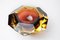 Brown and Yellow Sommerso Ashtray in Faceted Glass attributed to Seguso, Murano, Italy, 1970s 3