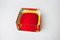 Red and Yellow Cubic Sommerso Ashtray attributed to Seguso, Murano, Italy, 1970s 7