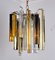 Tricolor Chandelier in Murano Glass from Venini, Italy, 1970s 3