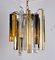 Tricolor Chandelier in Murano Glass from Venini, Italy, 1970s, Image 3